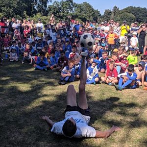football skills demo at Ruislip Rangers tournament